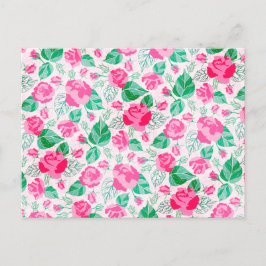 Rosa Grüne Rose Petals Blume Hochzeit Garten Postkarte
