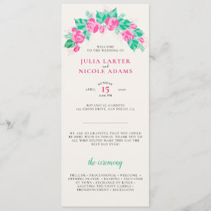 Rosa grüne Rosenblüten Blumen Garten Hochzeit Programm