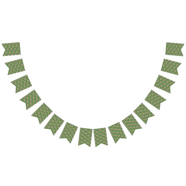 Rosa Grüne Stars Modernes Design Wimpelkette (Alle)