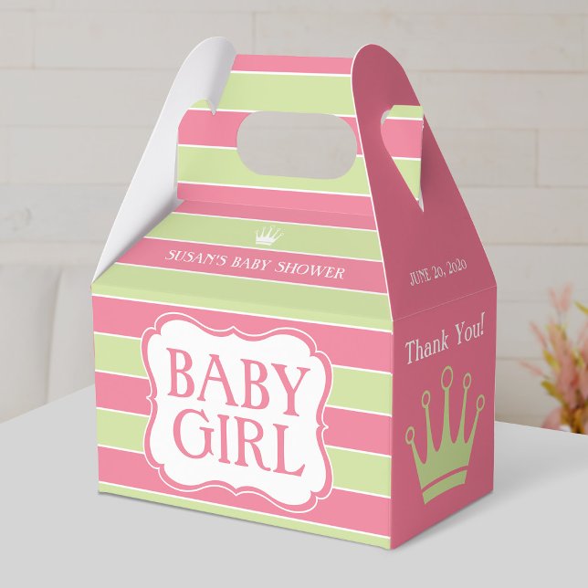 Rosa grüne Streifen Baby Dusche Box Geschenkschachtel (Von Creator hochgeladen)