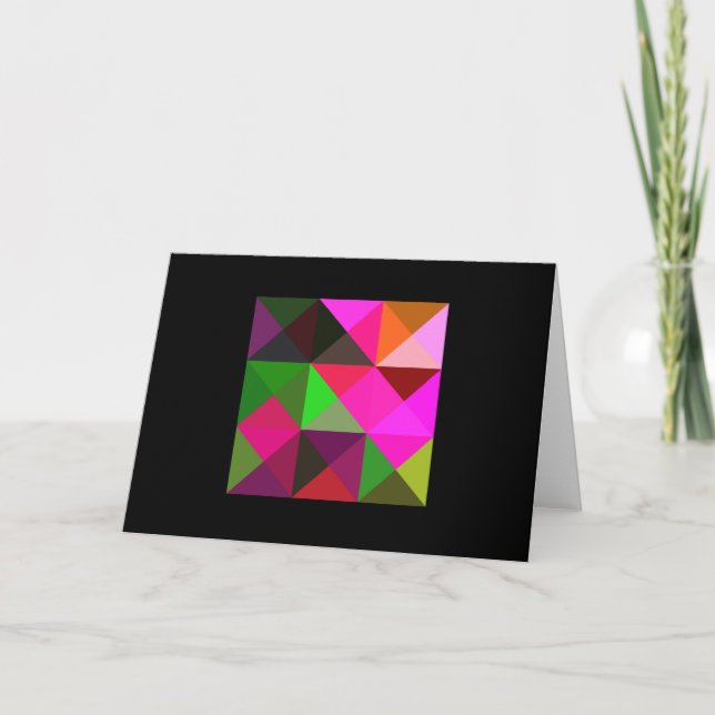 Rosa grüne Töne, Quiltquadrat Karte (Vorderseite)