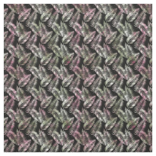 Rosa grüne tropische Blätter Stoff (Muster)