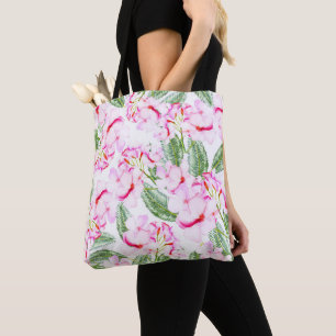 Rosa grüne tropische botanische Oase Blätter Flora Tasche