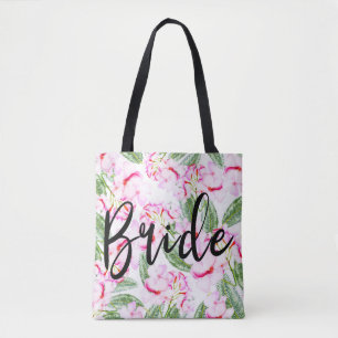 Rosa Grüne Tropische Botanische Oase BRAUT FRAU Tasche