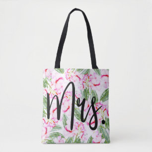 Rosa grüne tropische Oase botanische BRIDE / MRS. Tasche