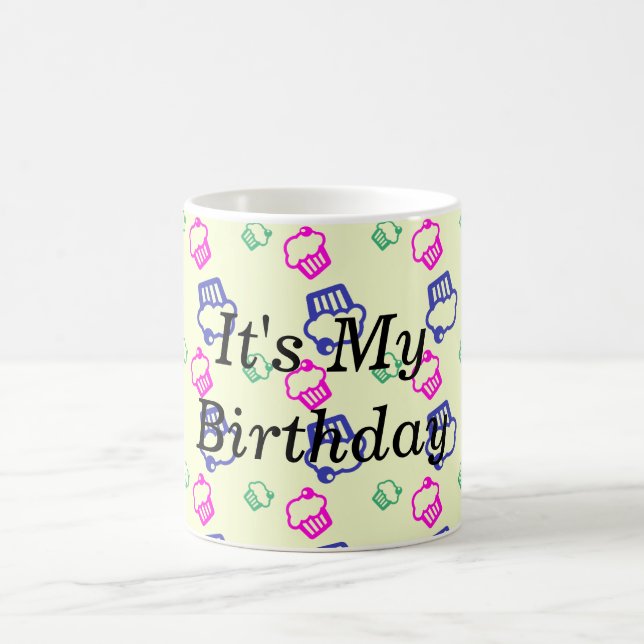 Rosa grüne und blaue Cupcakes Kaffeetasse (Mittel)