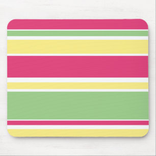 Rosa, grüne und gelbe Streifen Mousepad