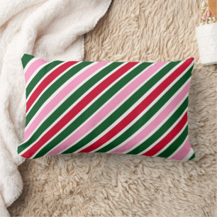  Rosa grüne und rote Weihnachts-Candy-Cane-Streife Lendenkissen