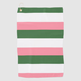 Rosa, grüne und weiße Streifen Golfhandtuch