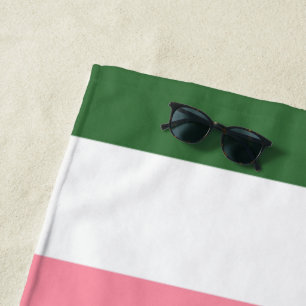 Rosa, grüne und weiße Streifen Strandtuch