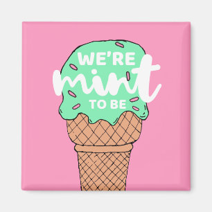 Rosa grüne Valentinskizzen minken Eiscreme Magnet