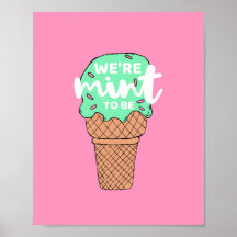 Rosa, grüne Valentinskizzen minze zu Eiscreme
