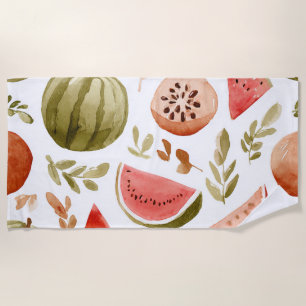 Rosa grüne Wassermelone Süße tropische Früchte Strandtuch