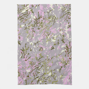 Rosa Grüne Wildblumengarten-Küchenhandtuch Geschirrtuch