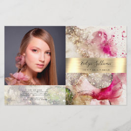 Rosa grüner Glitzer Aquarellschrift