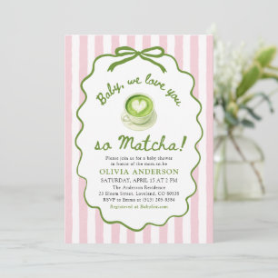Rosa Grüner Kleiner Wir lieben dich so sehr Matcha Einladung