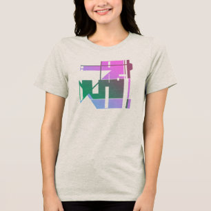 Rosa grüner Lavendel Geometrische Tribal Art, Klei Tri-Blend Shirt