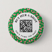 Rosa grüner Leopard-Junggeselinnen-Abschied QR-Zah