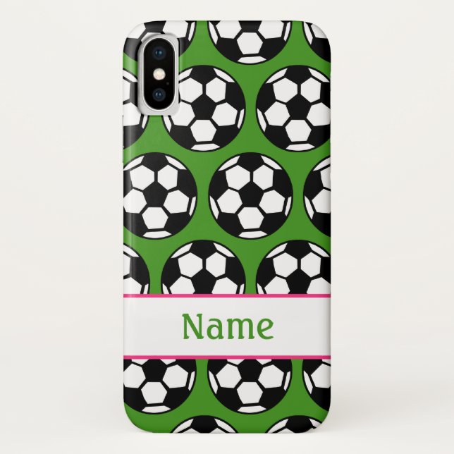 Rosa grüner Mädchen-Fußball iPhone 5 Kasten Case-Mate iPhone Hülle (Rückseite)