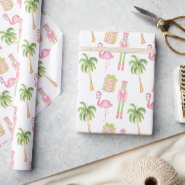 Rosa & Grüner Palm Beach Nussknacker Weihnachten Geschenkpapier