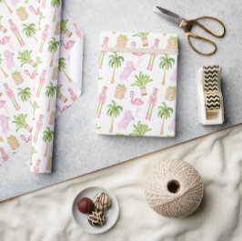 Rosa & Grüner Palm Beach Nussknacker Weihnachten Geschenkpapier