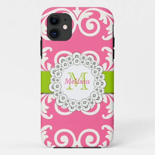Rosa grüner Wirbel BlumeniPhone 5 Case-Mate iPhone Hülle (Rückseite)