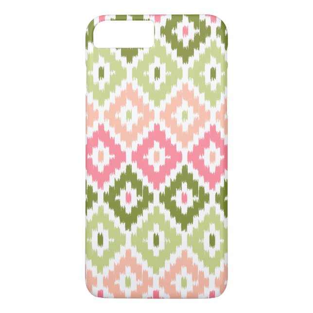 Rosa grünes Aztekastenbild Ikat Diamond Muster Case-Mate iPhone Hülle (Rückseite)