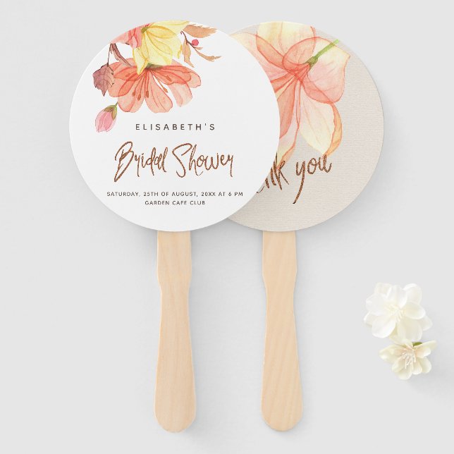 Rosa grünes Brautparty Fächer (Vorne und Hinten)