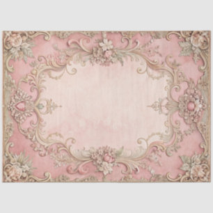 Rosa Grunge Antik-Rahmen Decoupage Seidenpapier