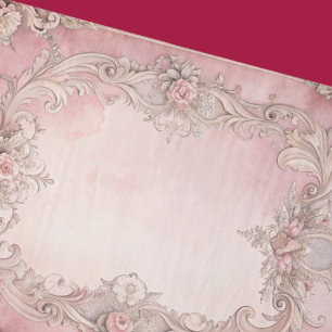 Rosa Grunge Antik-Rahmen Decoupage Seidenpapier