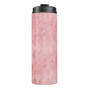 Rosa Grunge-Harlekin-Muster Thermosbecher
