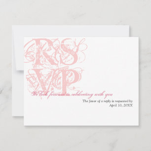 Rosa Grunge-Hochzeit Einschluss RSVP-Antwort RSVP Karte