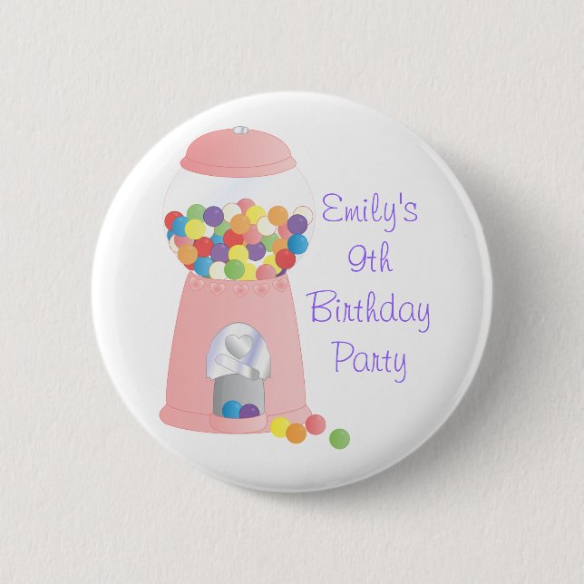 Rosa Gumball-Maschine Button (Vorderseite)