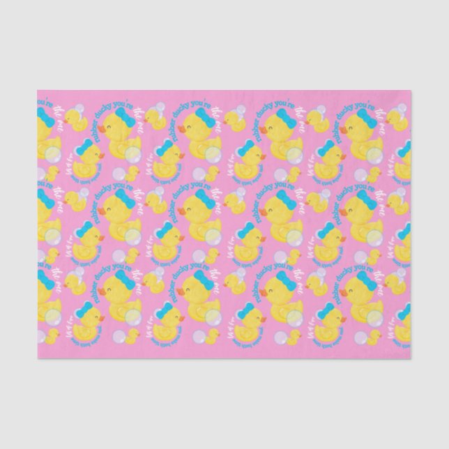 Rosa Gummi Ducky Du bist das Eine Party Seidenpapier (Vorderseite)