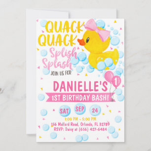 Rosa Gummi-Entlein-Einladung Einladung