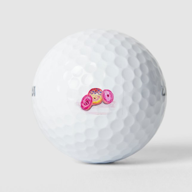 Rosa gürtelige Nüsse Wasserfarbe Golfball (Vorderseite)