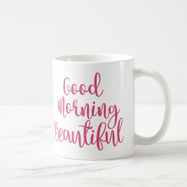 Rosa guter Morgen-schöne Kaffee-Tasse Kaffeetasse (Rechts)