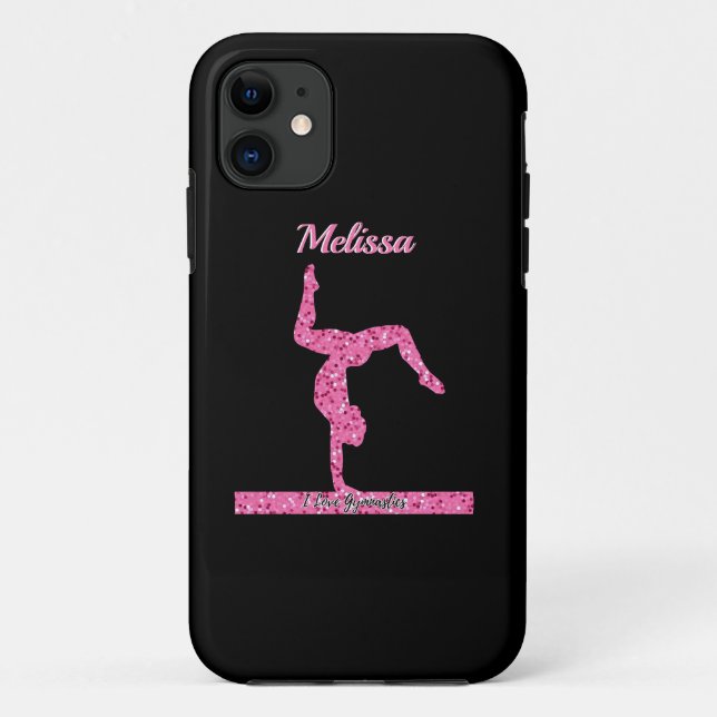 Rosa Gymnastik Girl Sparkle Balancebar Case-Mate iPhone Hülle (Rückseite)