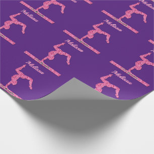 Rosa Gymnastik Girl Sparkle Balancebar Geschenkpapier