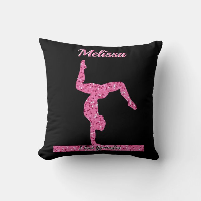 Rosa Gymnastik Girl Sparkle Balancebar Kissen (Vorderseite)