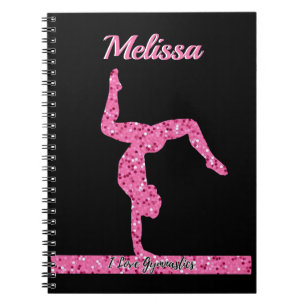 Rosa Gymnastik Girl Sparkle Balancebar Notizblock
