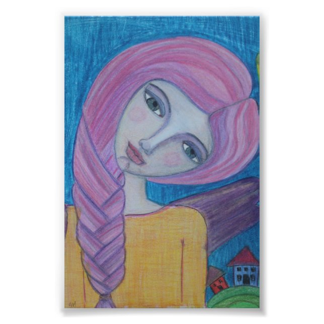 Rosa Haarbügel, 4x6 Druck (Vorne)