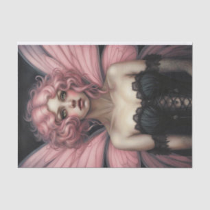 Rosa haariger Frühling Goth Fairy Decoupage Seidenpapier