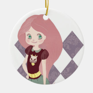 Rosa Haarmädchenverzierung! Keramik Ornament