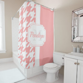 rosa Hahnentrittmuster Muster Duschvorhang