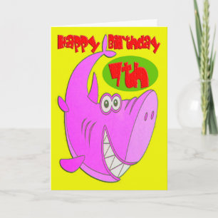 Rosa Hai Siebter Geburtstag Karte