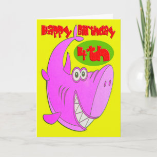 Rosa Hai Viertes Geburtstag Karte
