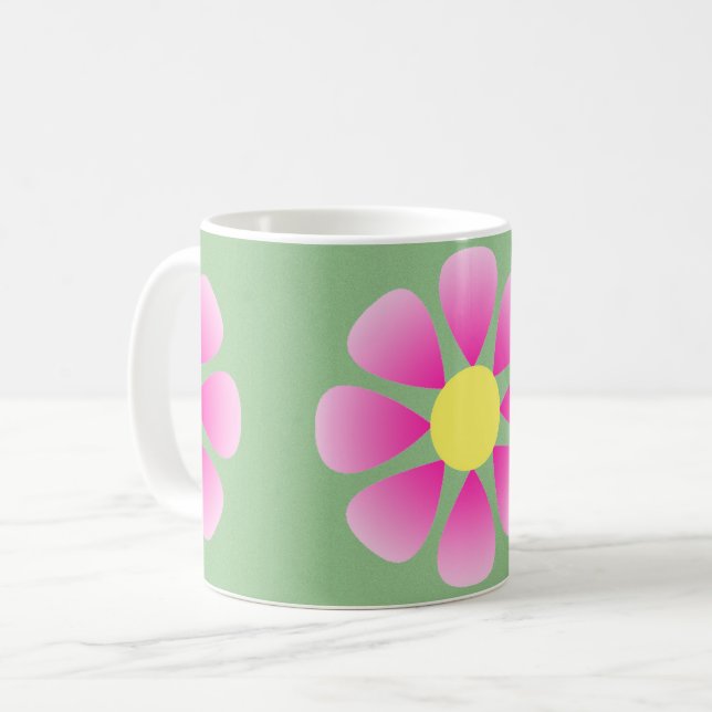 Rosa Halbbild Kaffeetasse (Vorderseite Links)