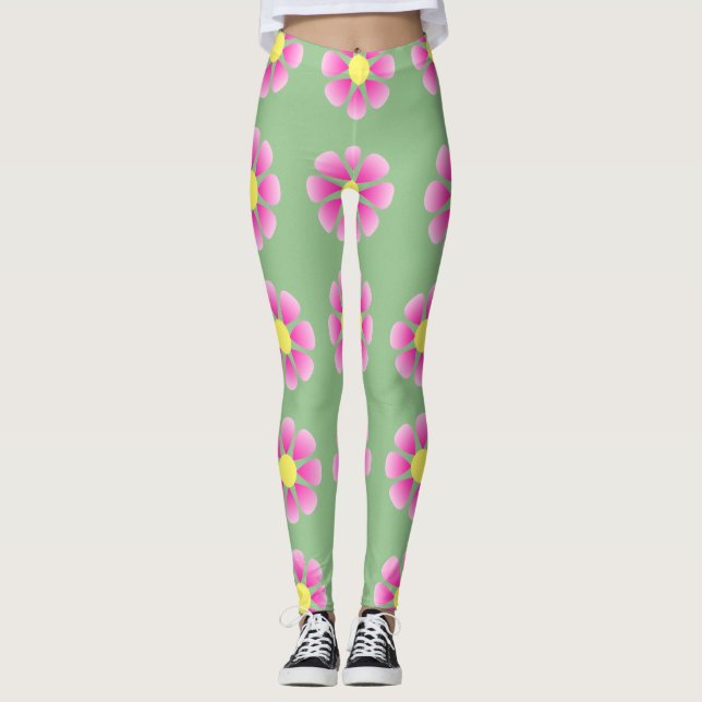 Rosa Halbbild Leggings (Vorderseite)