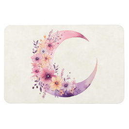 Rosa Halbmond mit Hübschen Blume Magnet